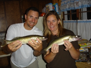 Awwhh...aren't we cute with our matching walleye's?  They were darn tasty!