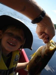 Wow daddy you caught a bass!